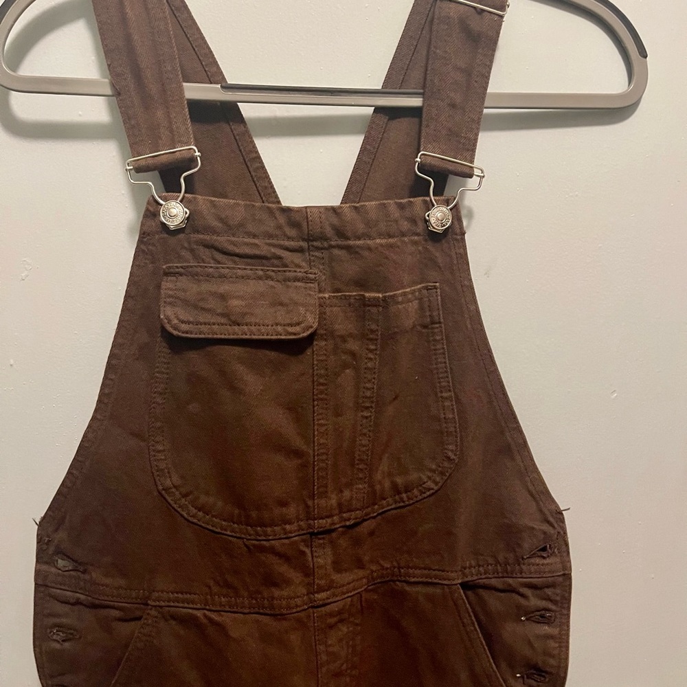 Zara Brown Overalls small